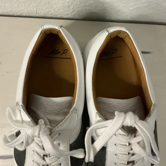 Mr. P Porter Larry Italian Pebble-grain leather &amp; suede sneakers Business Casual