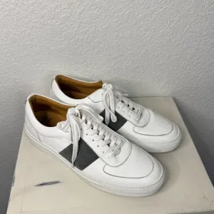 Mr. P Porter Larry Italian Pebble-grain leather &amp; suede sneakers Business Casual