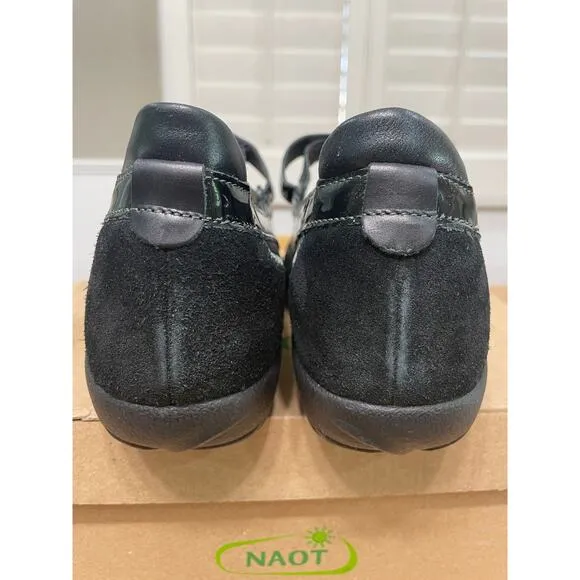 Naot Kirei Mary Jane Black Suede Leather Combo Size 10/11 US 41 EU NIB Versatile