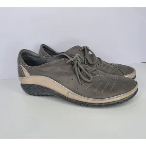 Naot Women's Size US 7-7.5 Kumara Leather Lace Up Shoes EU 38 Gray and Rose Gold