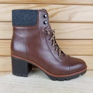 Naturalizer Varuna Waterproof Chocolate Leather High Heel Booties Ankle Boot 11W