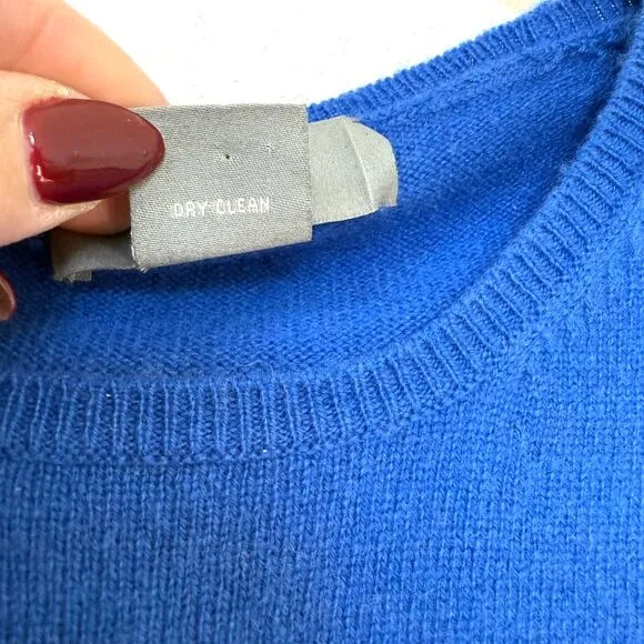 Neiman Marcus Cashmere Sweater Cap Sleeve Blue XS Luxury Classic Soft Minimalist