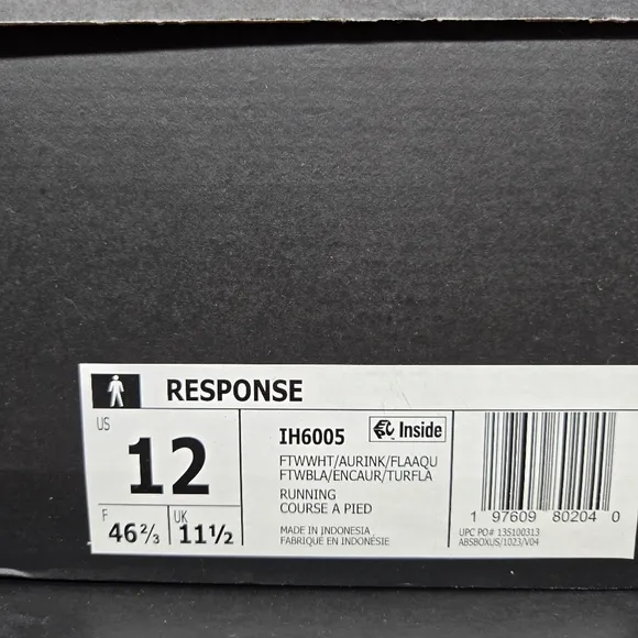 New Adidas Response Men's Running Shoes Size 12