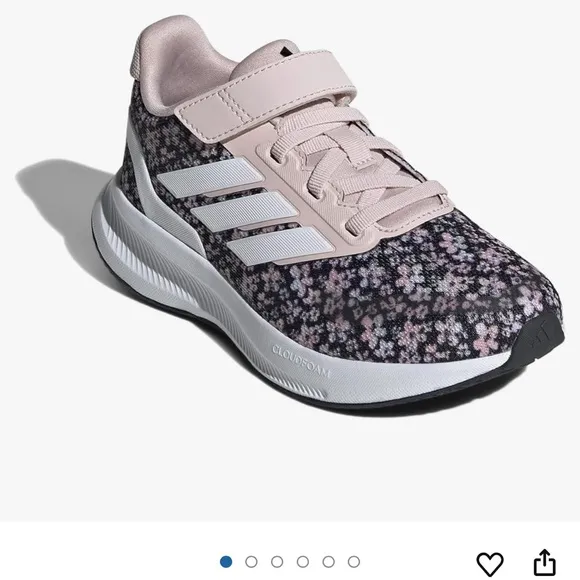 New Adidas Shoes Size 12 Kids Runfalcon 3.0 Pink and Black Floral Sneakers 🖤🖤