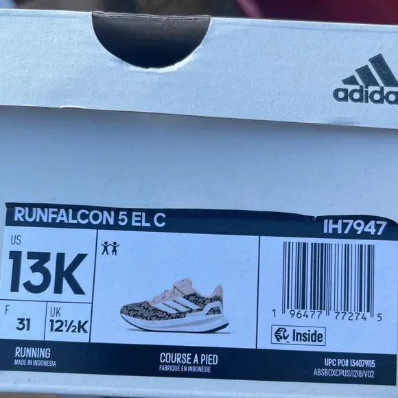 New Adidas Shoes Size 13 Kids Runfalcon 3.0 Pink and Black Floral Sneakers 🖤🖤