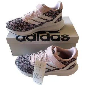 New Adidas Shoes Size 13 Kids Runfalcon 3.0 Pink and Black Floral Sneakers 🖤🖤