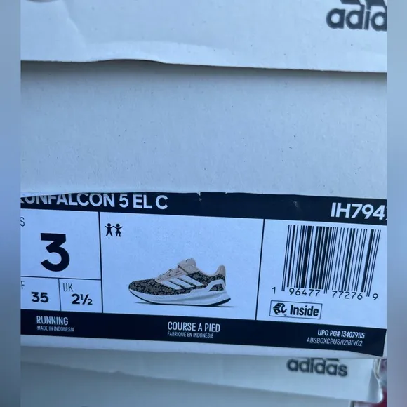 New Adidas Shoes Size 3 Kids Runfalcon 3.0 Pink and Black Floral Sneakers 🖤🩷