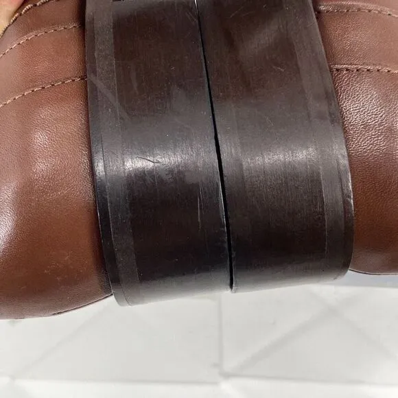 New Aquatalia Fantina Weatherproof Side Zip Leather Bootie Brown 6.5
