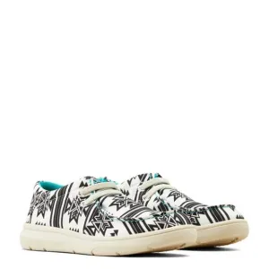 NEW ARIAT kid's hilo stark shoes in white/black