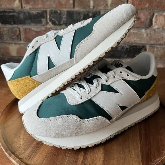 New Balance 237 Classic Running Shoes Sneakers Men's Size 10 Green Grey