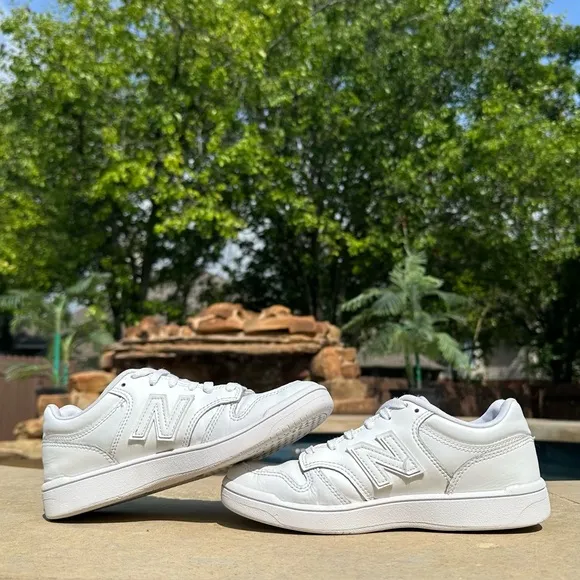 New Balance 480 Triple White (GS) - Size 3Y (Kids)