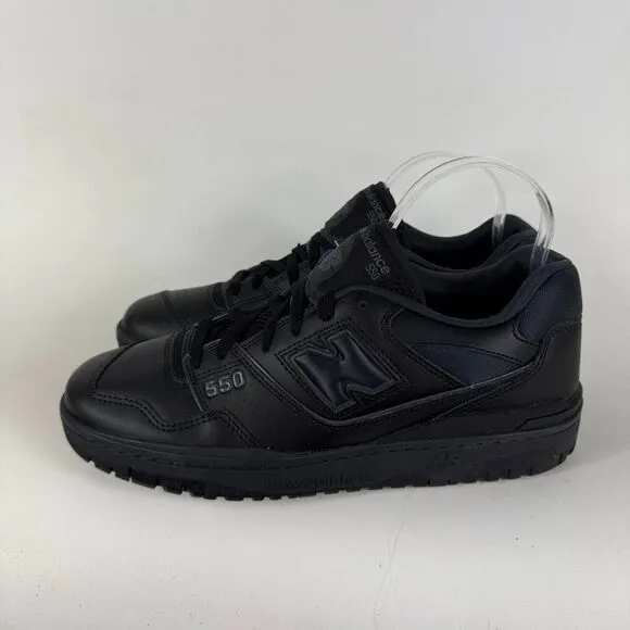 New Balance 550 Sneakers Men's 12.5 Black Leather Lace Up Low Top Running Shoes