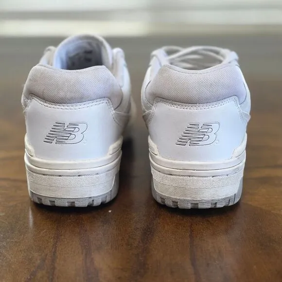 New Balance 550 White Grey Leather Basketball Shoes Sneakers Men's Size 10 Great