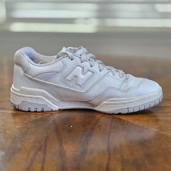 New Balance 550 White Grey Leather Basketball Shoes Sneakers Men's Size 10 Great