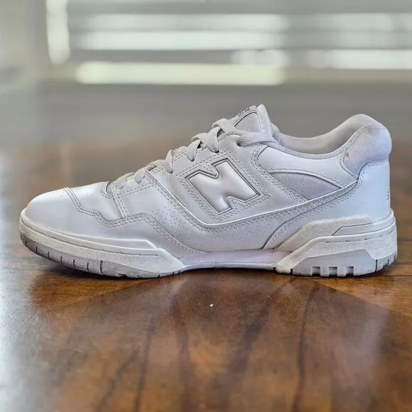 New Balance 550 White Grey Leather Basketball Shoes Sneakers Men's Size 10 Great