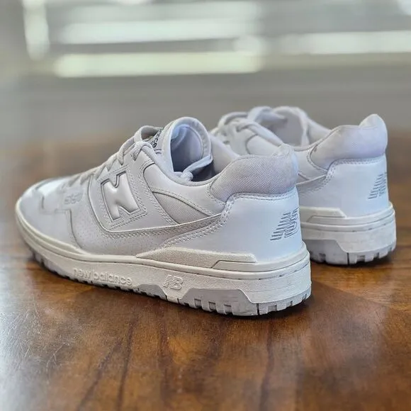 New Balance 550 White Grey Leather Basketball Shoes Sneakers Men's Size 10 Great