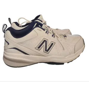 New Balance 608 White Navy Men 9 Casual Comfort Training Sneaker Shoes MX608V5
