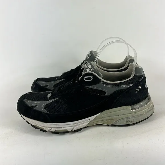 New Balance 993 women’s size 8 black suede grey minimalist made in USA sneakers