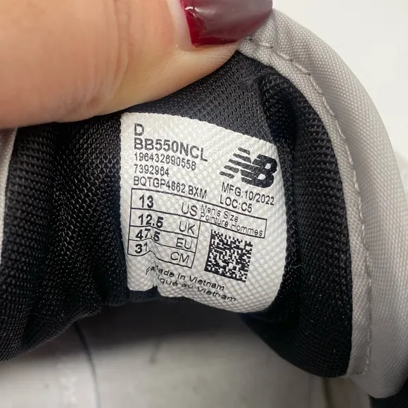 New Balance Men’s 550 Concrete Black Casual Shoes Sneakers BB550NCL