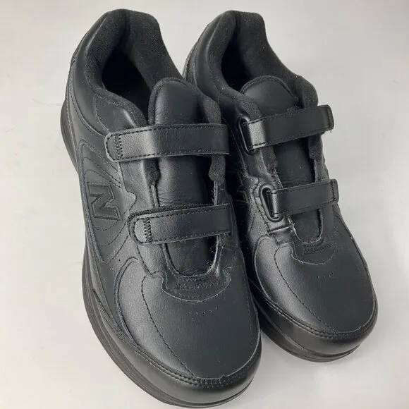 New Balance Mens 577 Walking Shoes Black Leather Size 8.5 2E Wide Comfort Suppor