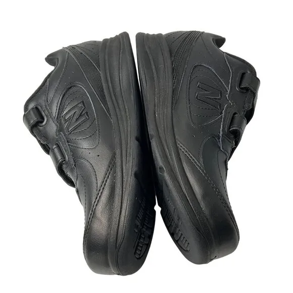 New Balance Mens 577 Walking Shoes Black Leather Size 8.5 2E Wide Comfort Suppor