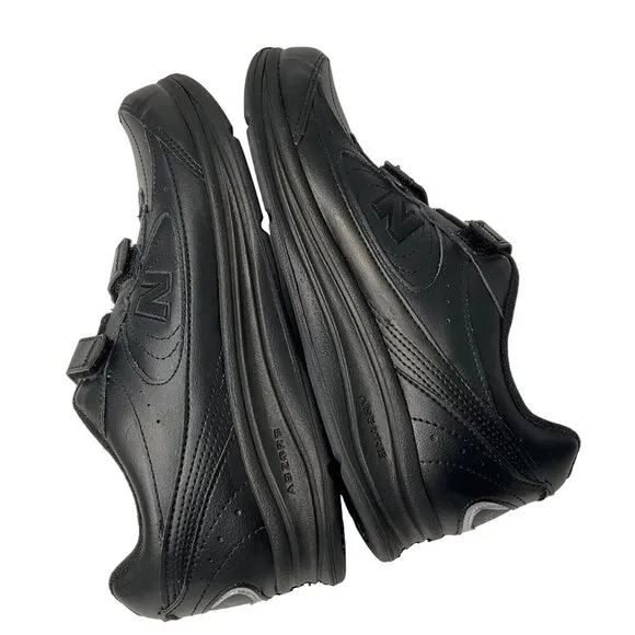 New Balance Mens 577 Walking Shoes Black Leather Size 8.5 2E Wide Comfort Suppor