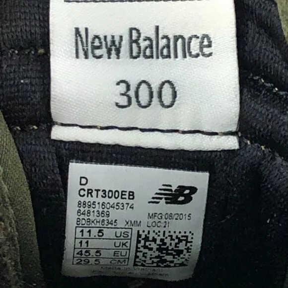 New Balance Men's Size 11.5D 300 Olive Green Wool Lace-Up Casual Sneakers Shoes