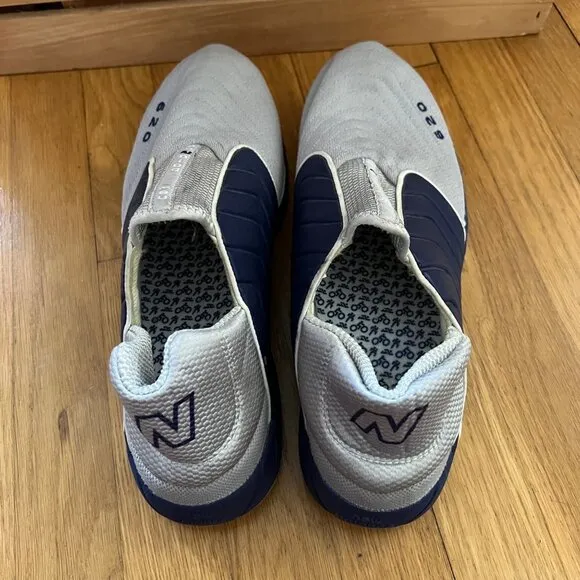 New Balance Size 12 Gray &amp; Navy 620 Low Top Slip On Laceless Sneakers Shoes
