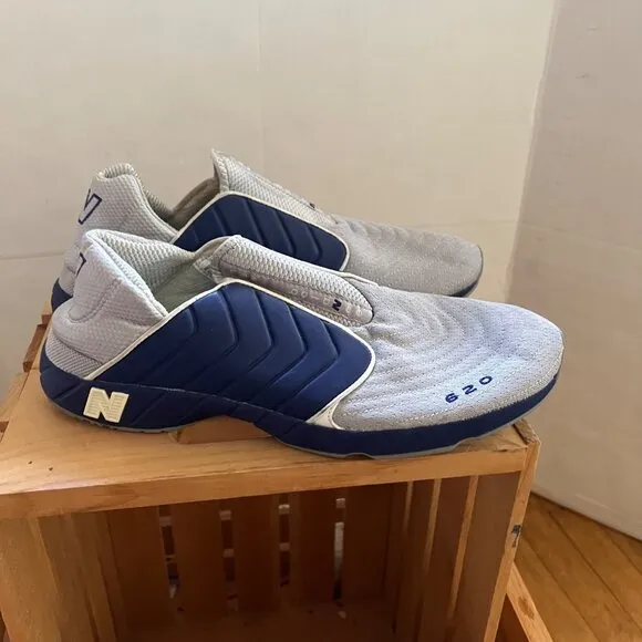 New Balance Size 12 Gray &amp; Navy 620 Low Top Slip On Laceless Sneakers Shoes
