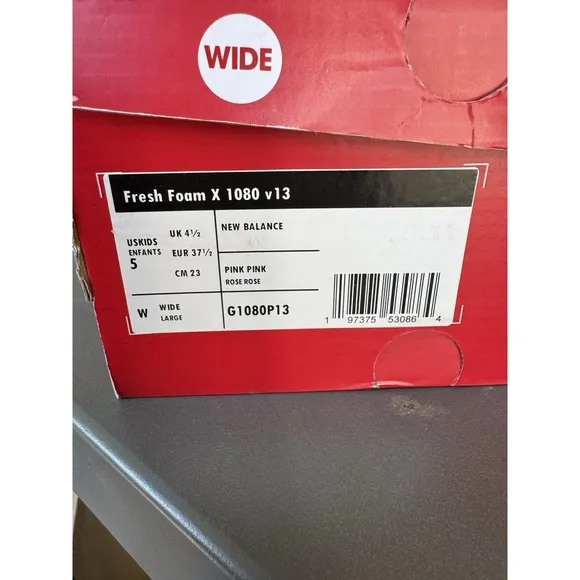 New Balance Unisex-Child Fresh Foam X 1080 V13 Running Shoe Size 5 Wide