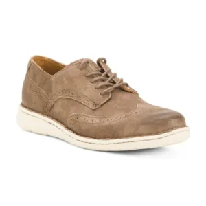 NEW BORNMen's Leather Casual Wingtip Oxford Shoes taupe 462mn