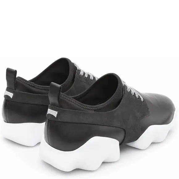 NEW CAMPER men's rubber lace up sneakers shoes in supersoft negro, padel negro/d