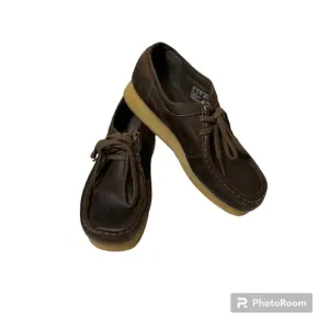 New Clarks Padmora Wallabee Women Sz 6.5M Shoe Leather Chukka Brown Loafer Rck