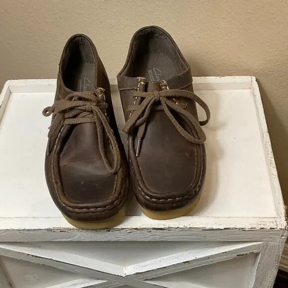 New Clarks Padmora Wallabee Women Sz 6.5M Shoe Leather Chukka Brown Loafer Rck