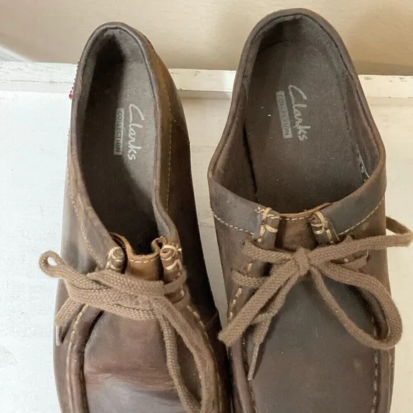 New Clarks Padmora Wallabee Women Sz 6.5M Shoe Leather Chukka Brown Loafer Rck
