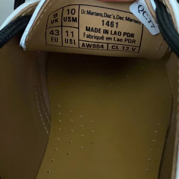 NEW DR MARTENS 1461 SMOOTH LEATHER OXFORD SHOES SIZE 10