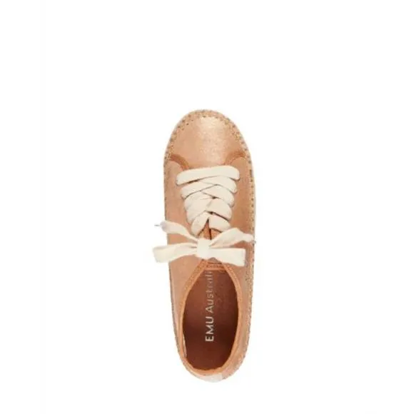 NEW EMU AUSTRALIA girl agonis metallic sneaker shoes in rose gold