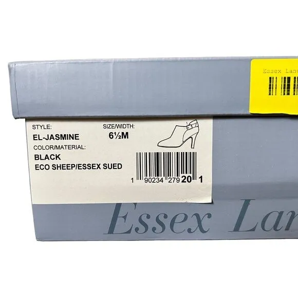 New! Essex Lane Women's Jasmine Leather Stiletto Booties Boot Black Size 8M NWT