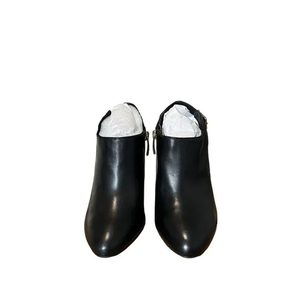 New! Essex Lane Women's Jasmine Leather Stiletto Booties Boot Black Size 8M NWT
