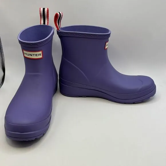 New Hunter Original Short Play Womens Size 6 Waterproof Rain Boots Purple Shoes