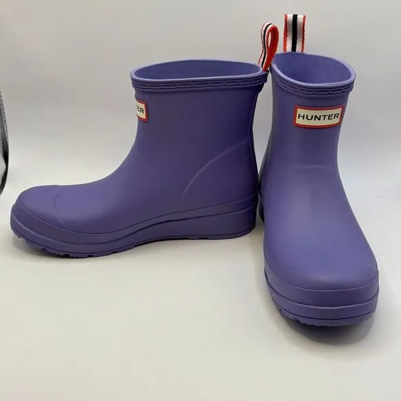 New Hunter Original Short Play Womens Size 6 Waterproof Rain Boots Purple Shoes