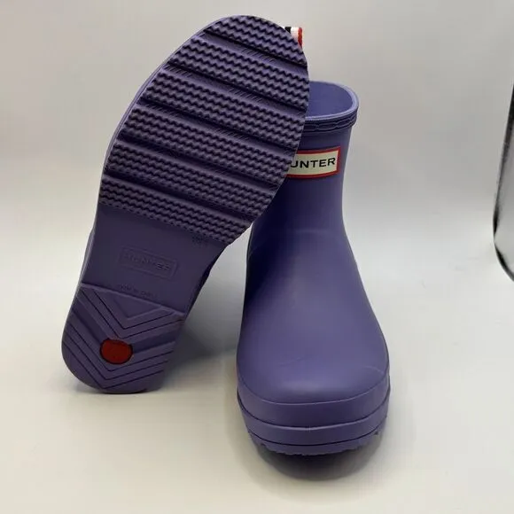 New Hunter Original Short Play Womens Size 6 Waterproof Rain Boots Purple Shoes