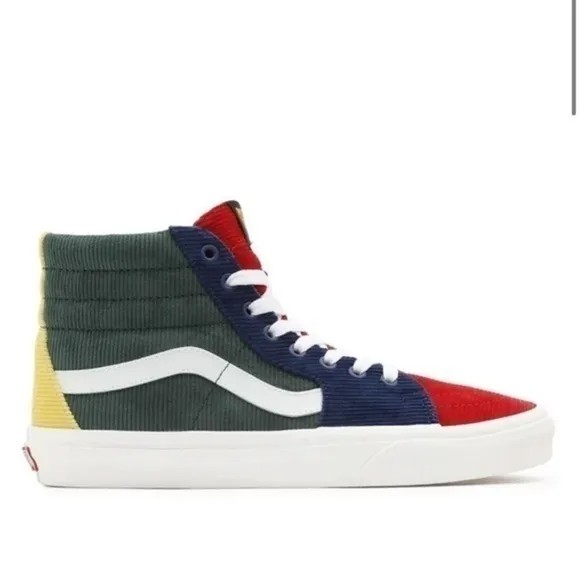 NEW IN BOX Vans (KRH94M) Mixed Corduroy Sk8-Hi Shoes -Multi Women’s Size 7.5
