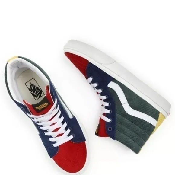 NEW IN BOX Vans (KRH94M) Mixed Corduroy Sk8-Hi Shoes -Multi Women’s Size 7.5
