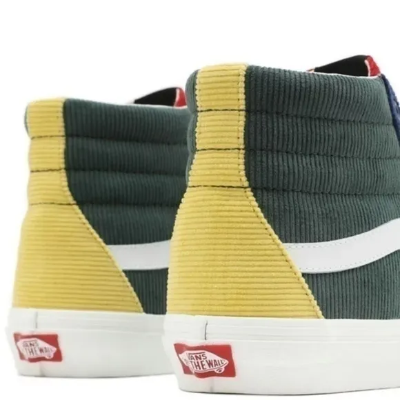 NEW IN BOX Vans (KRH94M) Mixed Corduroy Sk8-Hi Shoes -Multi Women’s Size 7.5