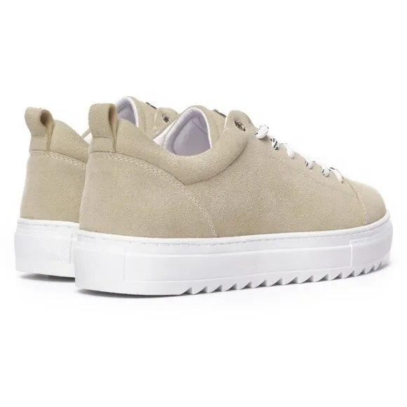 NEW MARTIN VALEN Low Top Suede Sneakers Size 13 Comfort Beige Round-Toe Casual