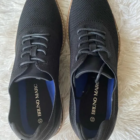 New men’s navy blue Bruno Marc navy blue business to casual lace up shoes