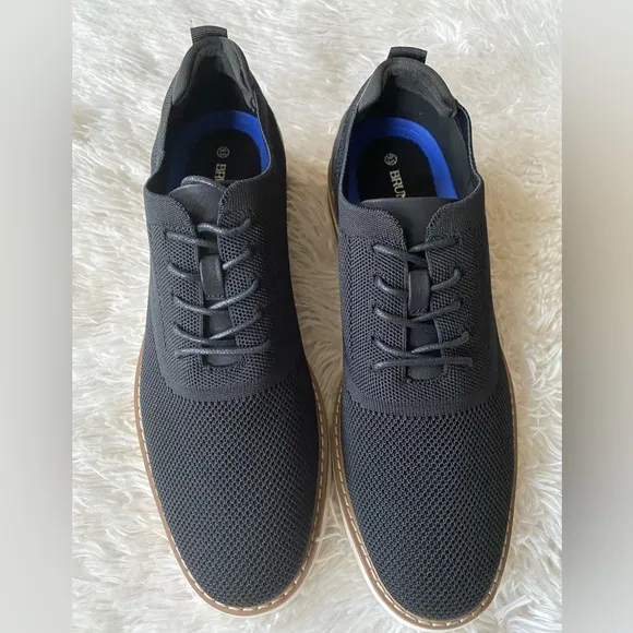 New men’s navy blue Bruno Marc navy blue business to casual lace up shoes