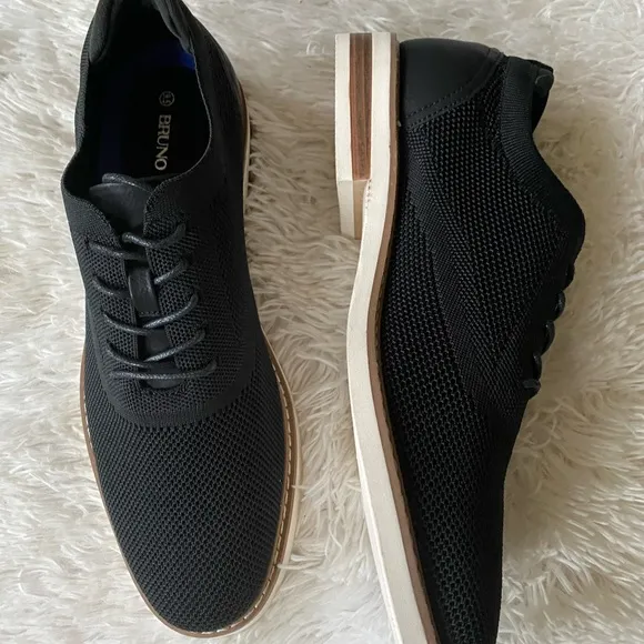 New men’s navy blue Bruno Marc navy blue business to casual lace up shoes