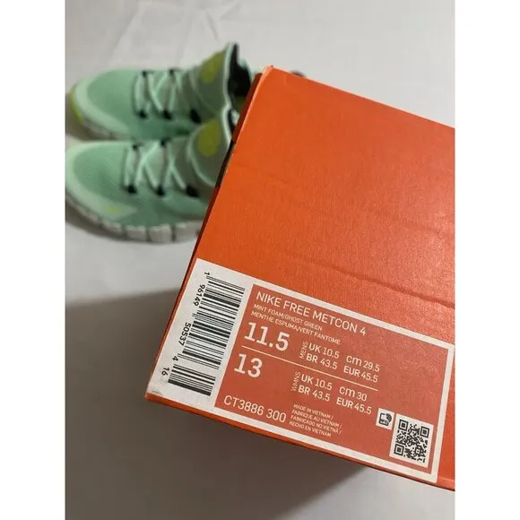 New Men’s Size 11.5 - Nike Free Metcon 4 Mint Foam CT3886 300